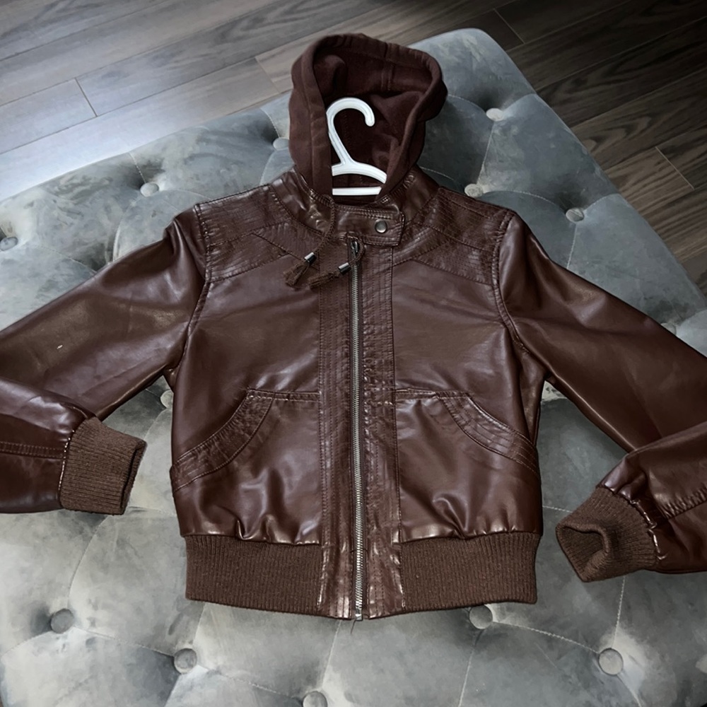 Brown faux leather jacket
